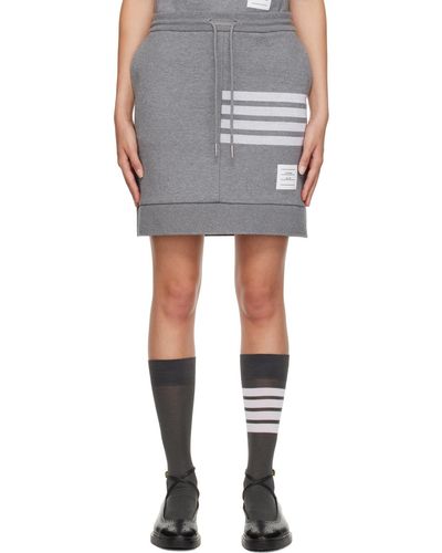 Thom Browne Grey 4-bar Miniskirt - Black