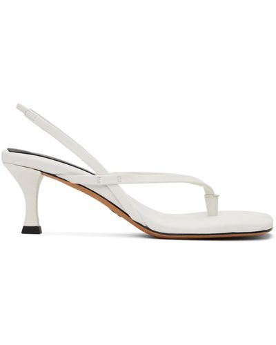 Proenza Schouler White Square Thong Heeled Sandals - Black