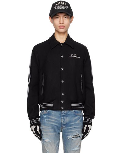 Amiri Blouson aviateur noir à col classique