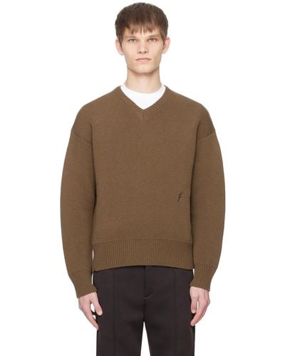 Ferragamo Brown V-neck Sweater