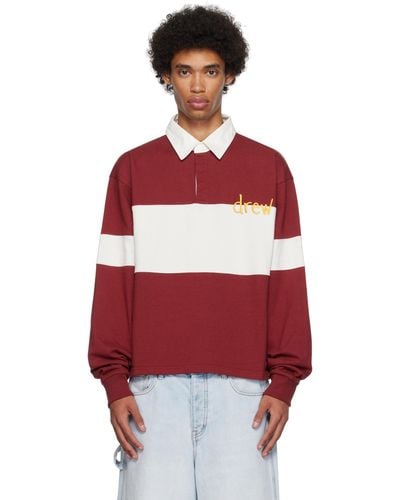Drew House Embroide Long Sleeve Polo - Red