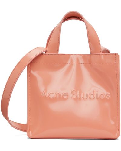 Acne Studios Mini cabas rose à logo