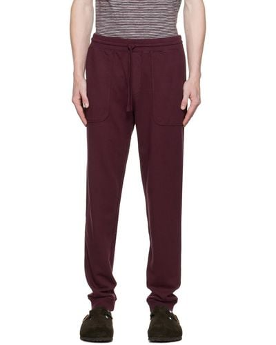 Vince Burgundy Garment-dyed Lounge Trousers - Red