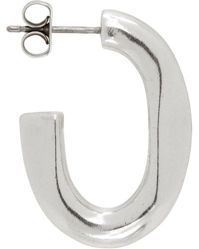 Isabel Marant Silver Hoop Single Earring - White