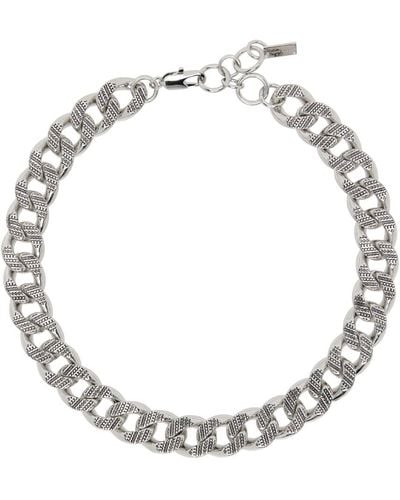 Marc Jacobs Silver Monogram Chain Link Necklace - Metallic
