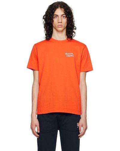 Maison Kitsuné Orange Mini Handwriting T-shirt