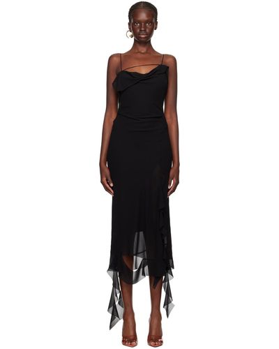 Acne Studios Black Ruffle Midi Dress