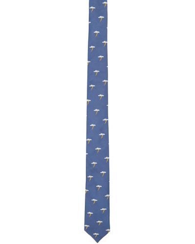 Paul Smith Cravate bleue à motif graphique - Noir