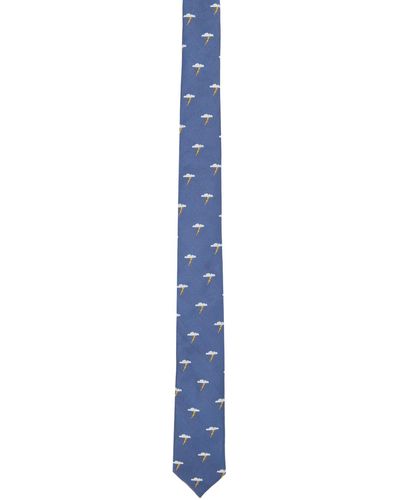 Paul Smith Blue Dinosaur Tie - Black