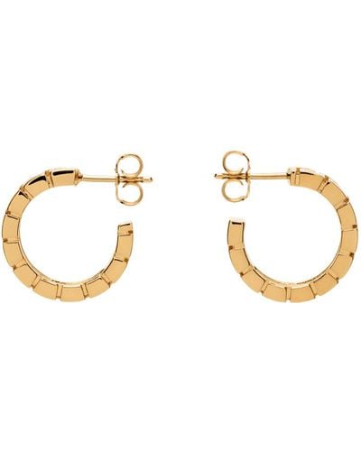 Versace Gold Greca Hoop Earrings - Black