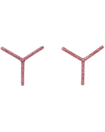 Y. Project Petites boucles d'oreilles roses à logo y - Noir