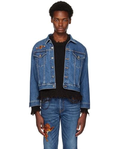 Doublet Embroide Denim Jacket - Blue