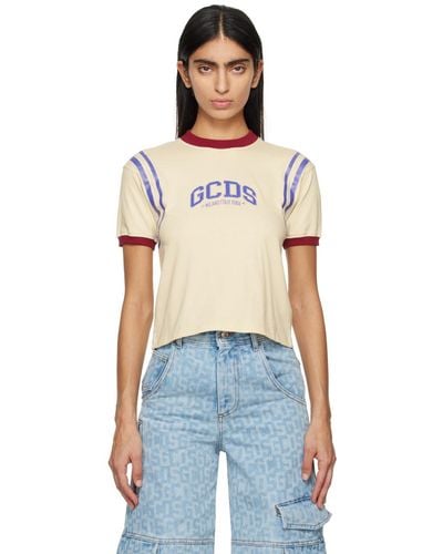 Gcds Off-white Embroidered T-shirt - Blue