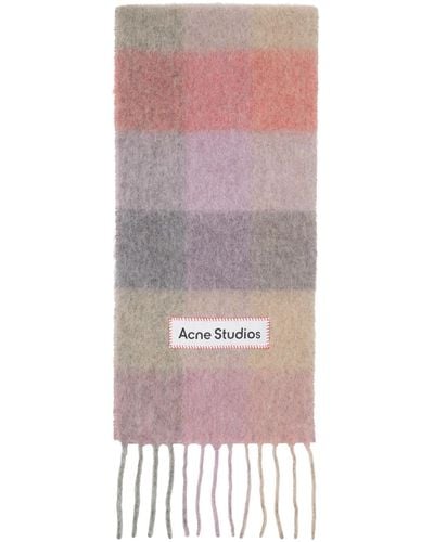 Acne Studios Pink Check Scarf - Multicolour