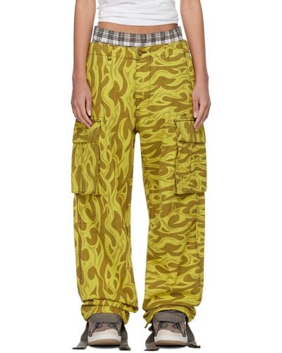 ERL Yellow Flame Cargo Trousers