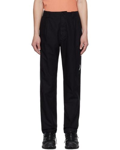 C.P. Company Garment-dyed Cargo Trousers - Black