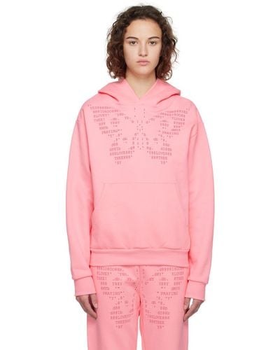PRAYING Ssense Exclusive Butterfly Hoodie - Pink