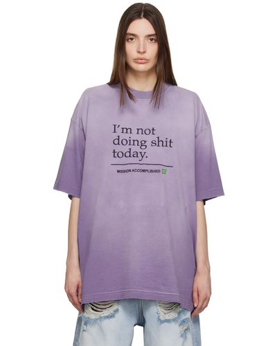 Vetements Purple 'i'm Not Doing Shit Today' T-shirt