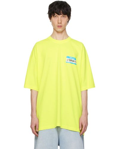 Vetements T-shirt 'my name is ' jaune