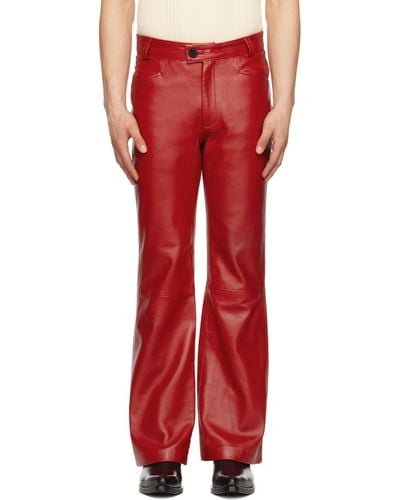 Ernest W. Baker Fla Leather Pants - Red