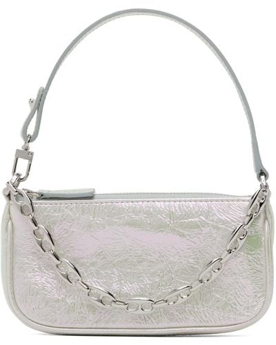 BY FAR Mini sac rachel blanc - Gris