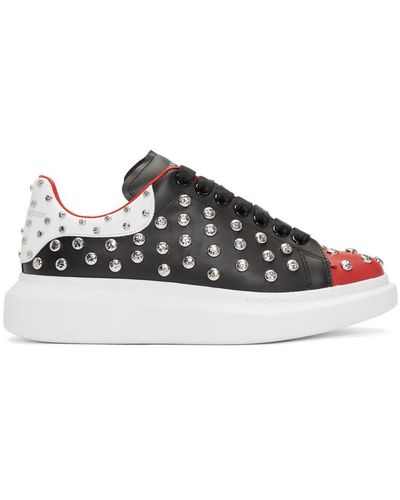 Alexander McQueen Black And Red Studded Oversized Sneakers - Multicolor