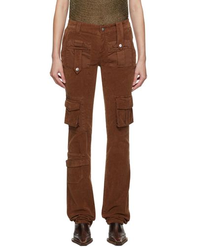 Blumarine Pantalon brun à poches cargo - Marron