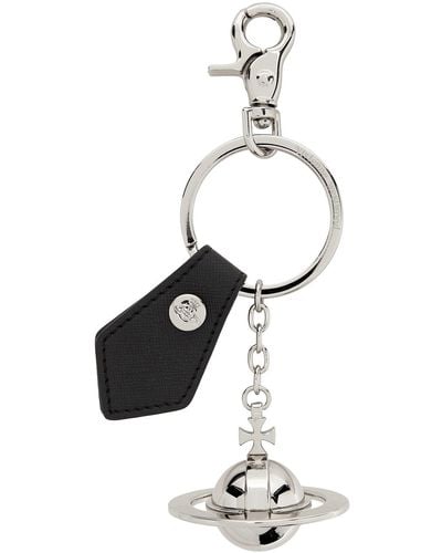 Vivienne Westwood Black & Silver 3d Orb Keychain