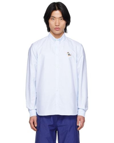 Maison Kitsuné Blue Dressed Fox Shirt - White
