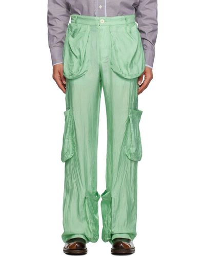 Edward Cuming Green Cargo Pocket Pants