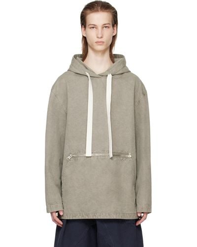JW Anderson Gray Garment-dyed Hoodie - Multicolor