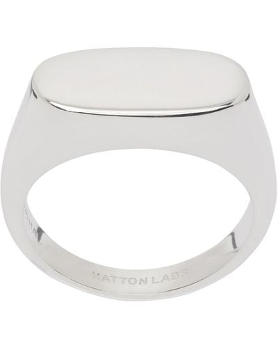 Hatton Labs Squashed Signet Ring - White