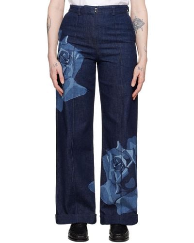 KENZO Indigo Paris Rose Tailored Jeans - Blue