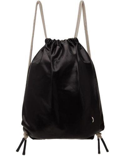 Rick Owens Black Drawstring Backpack