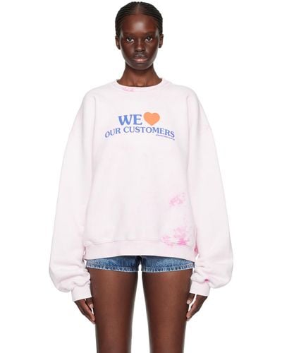 Alexander Wang Pink 'we Love Our Customers' Sweatshirt - White