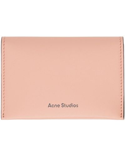 Acne Studios Pink Folded Card Holder - Black