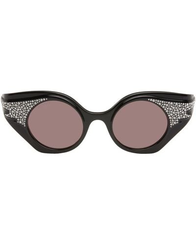Gucci Black Crystal Cat-eye Sunglasses