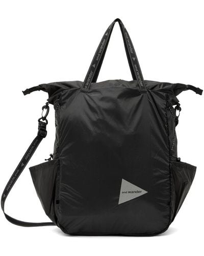and wander Black Sil Tote
