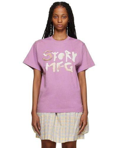 STORY mfg. Purple Grateful T-shirt - Pink