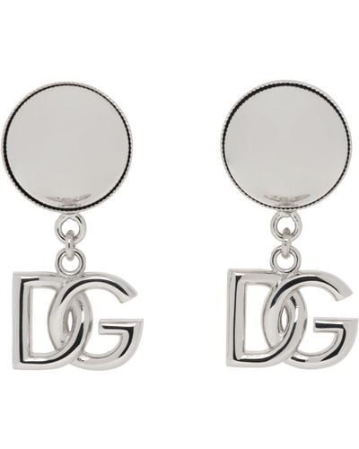 Dolce & Gabbana Dolce&gabbana Silver Kim Kardashian Edition Dg Logo Earrings - Metallic