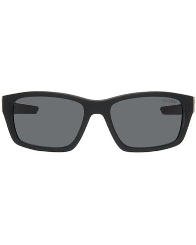 Prada Linea Rossa Rectangular Sunglasses - Black