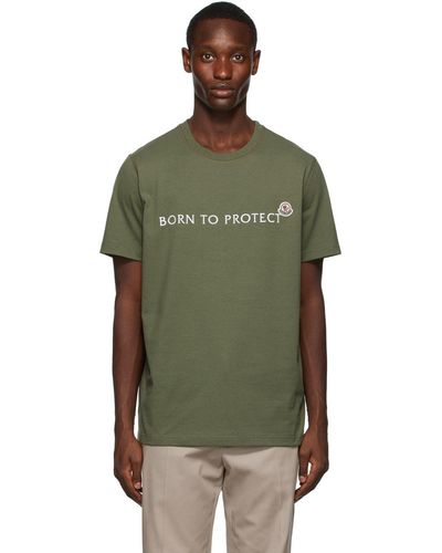 Moncler T-shirt 'born to protect' vert