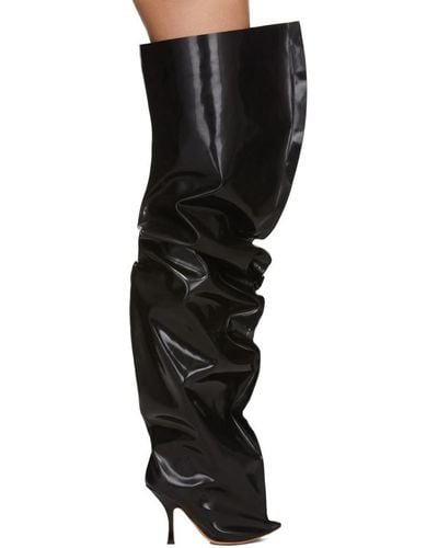 Y. Project Black Thigh High Boots