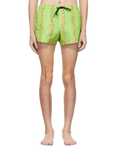 Versace Chain Swim Shorts - Green