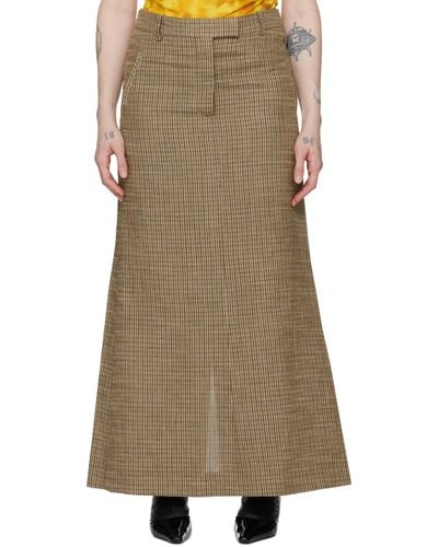 Acne Studios Brown Tailored Long Skirt