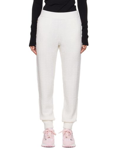 Givenchy Pantalon de détente blanc à monogrammes - Noir