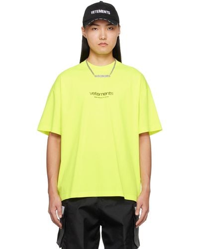 Vetements ボンディングロゴ Tシャツ - イエロー