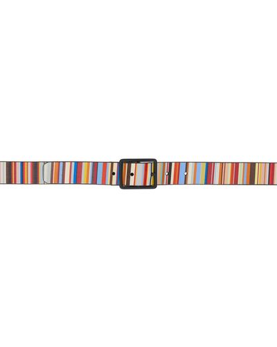Paul Smith Multicolour Signature Stripe Reversible Belt - Black