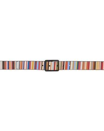 Paul Smith Multicolor Signature Stripe Reversible Belt - Black