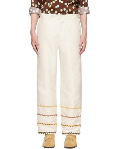 Bode Off- Rickrack Trousers - Natural